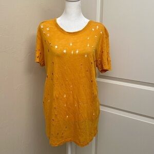 IRO 100% Linen T-Shirt Sweater Top Womens M Sunflower longline grunge Artsy Boho